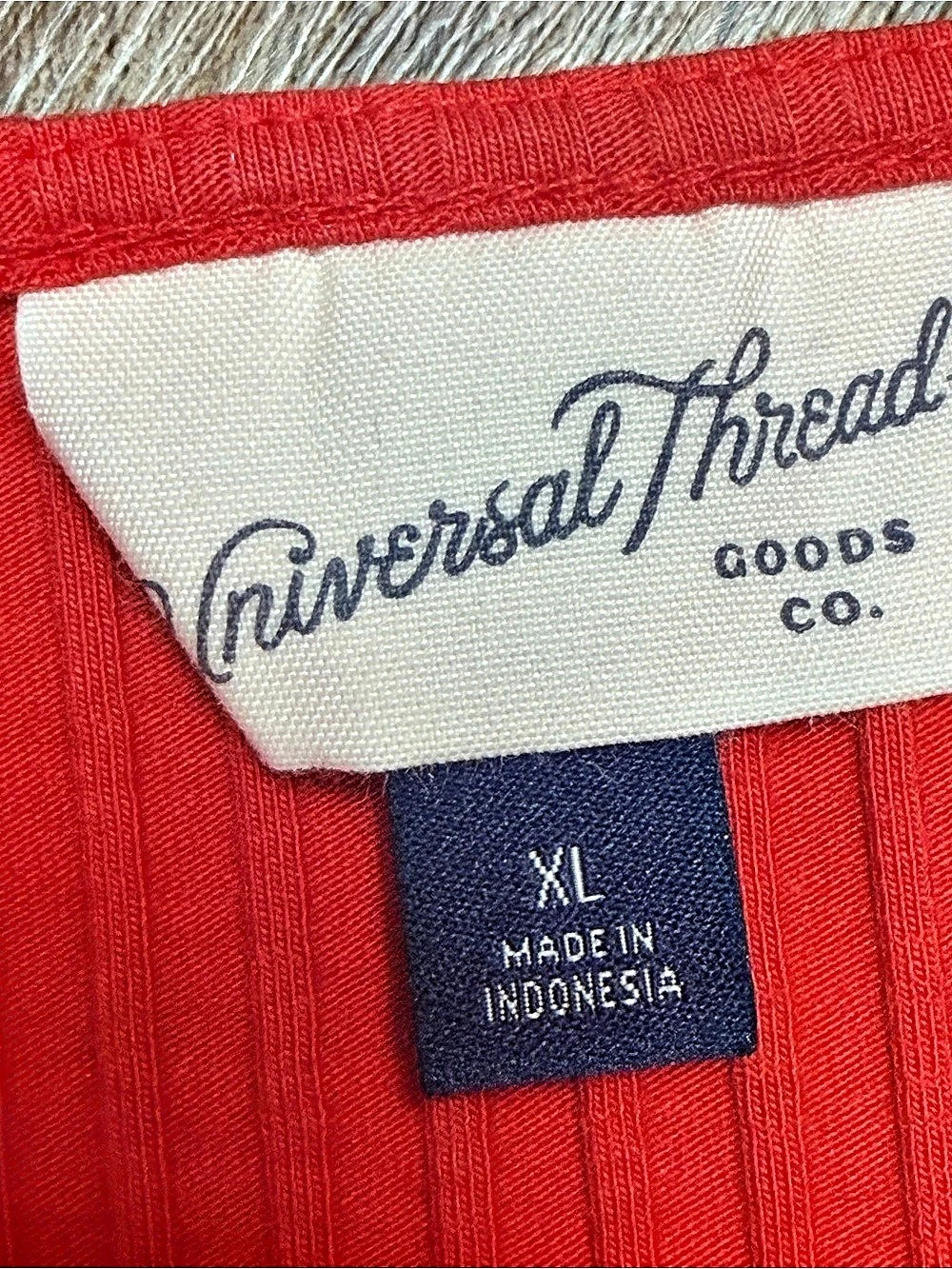 Universal Thread Red Ribbed Wrap Front Top Size XL - Picture 4 of 10